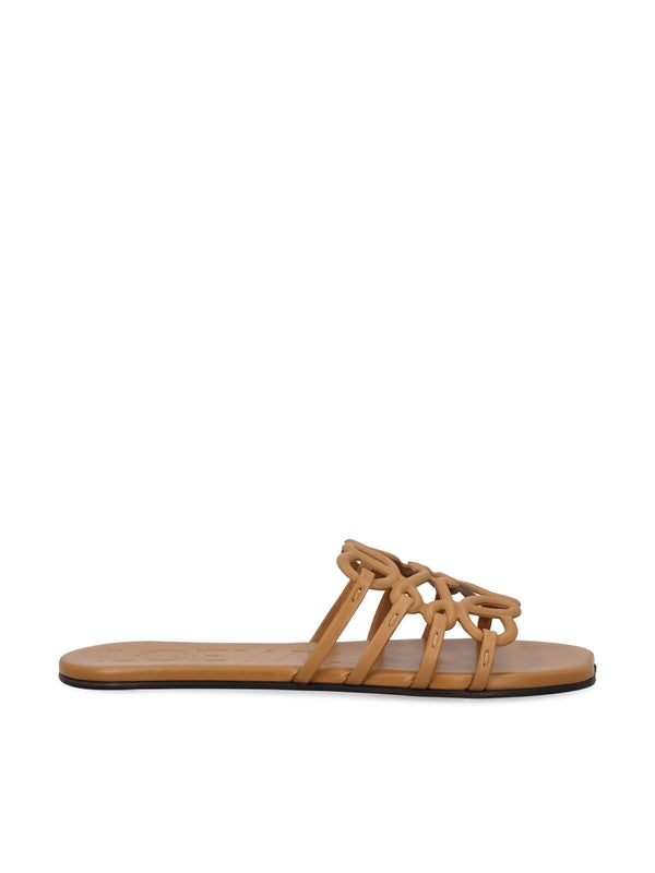 Petal Anagram Leather Sandals