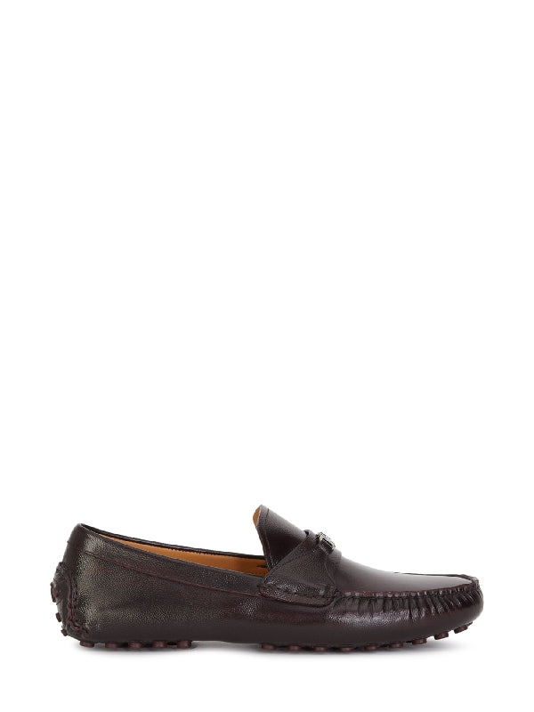 Gancini Buckle Leather Driving Loafers