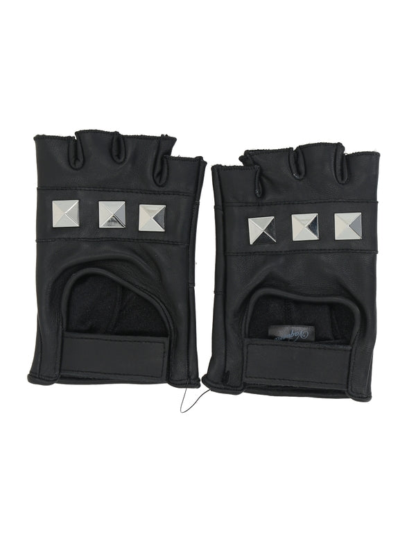 Vaquera Black Leather Gloves
