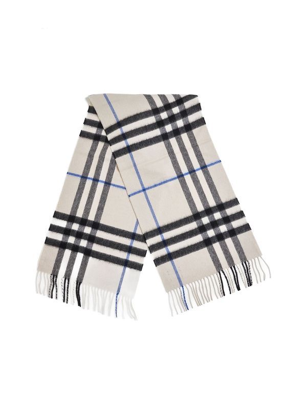 Check Fringe Cashmere Muffler