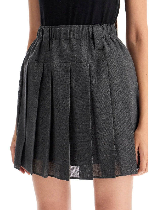 wool organza pleated mini skirt Skirts - Jente