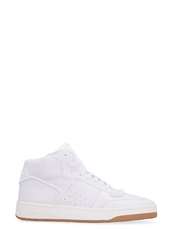 White Mid-Top Sneakers