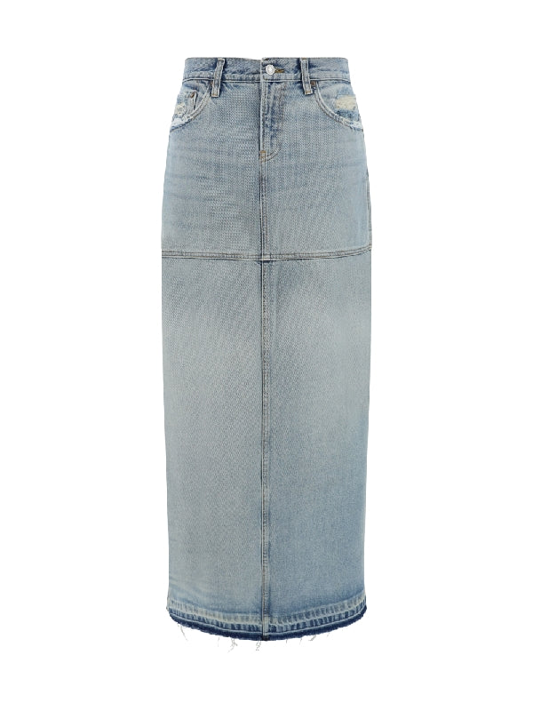 Side Slit Denim Skirt