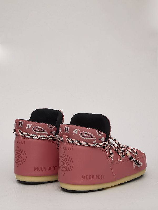 Bandana Pattern Lace-up Moon Boots