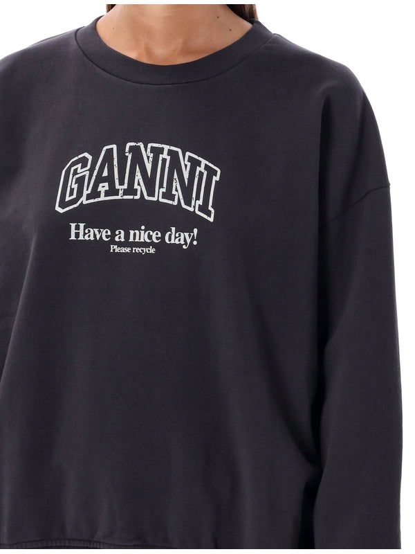 GANNI - Logo Printing Sweatshirt - Jente