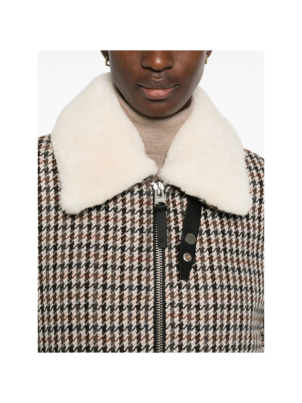 Mackage Brown Checked Fur & Shearling