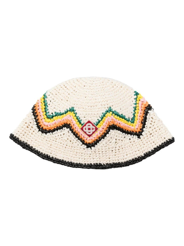 Logo Applique Zigzag Bucket Hat