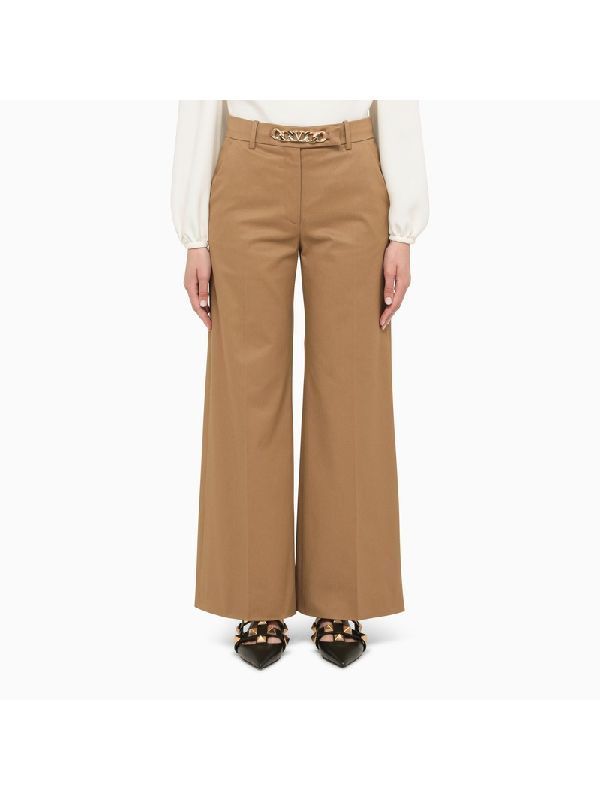 Chain Belted Wide Cropped
  Pants