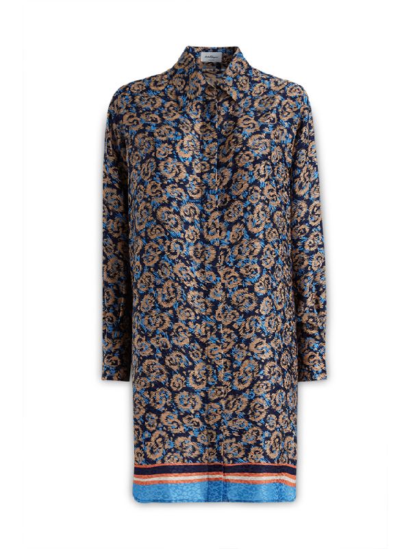 All-over Graphic Printing Silk
  Long Shirt