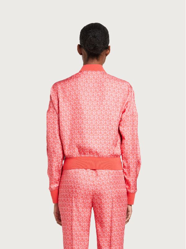 All-over Gancini Pattern Silk
  Track Zip-up