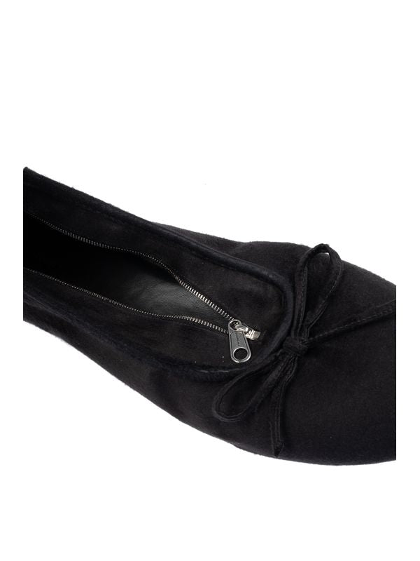 Zipper Detail
  Bow Flat Shoes