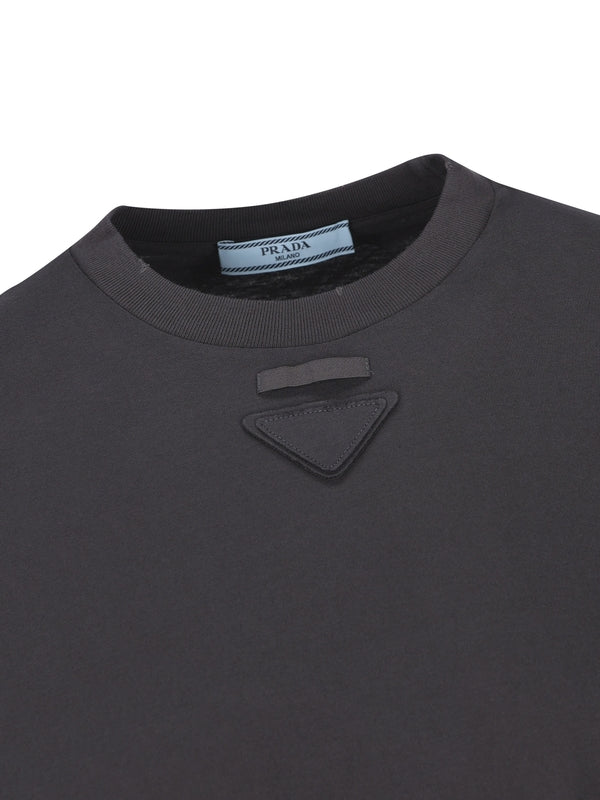 Triangle Patch Cotton Long Sleeve Top