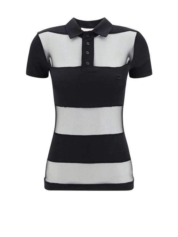 Trompe L'oeil Stripe Polo Shirt