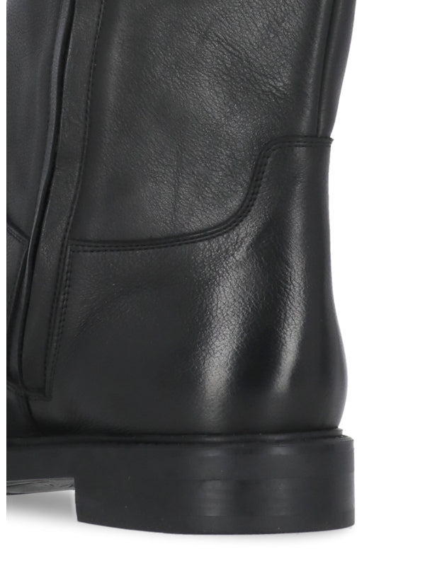 Black Leather High Boots