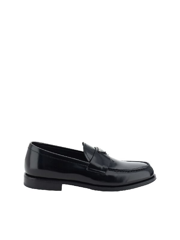 Triangular Logo Calfskin Loafers