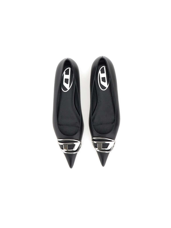 1DR Logo Decoration Leather Flat Shoes