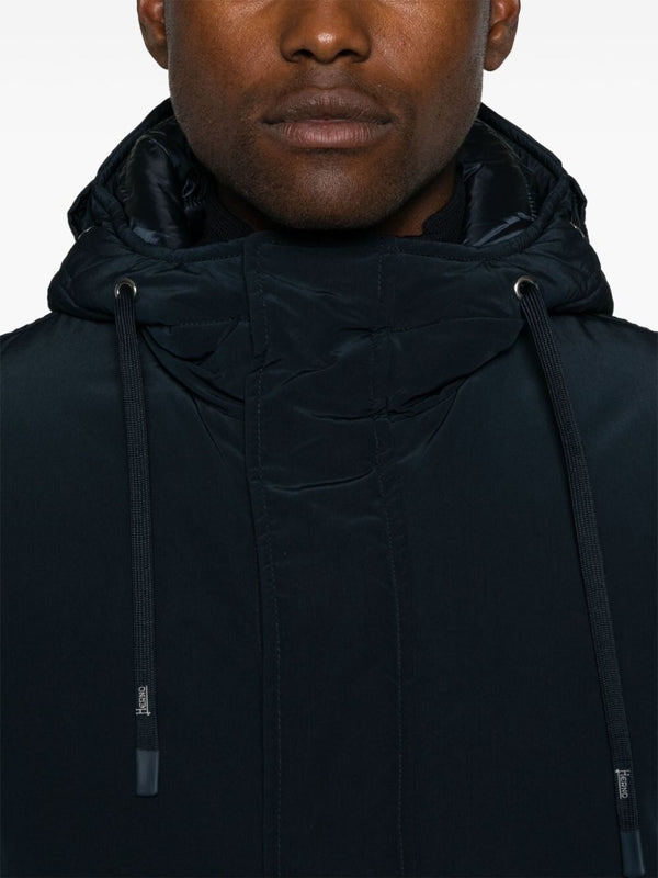 Drawstring Nylon Hooded Parka