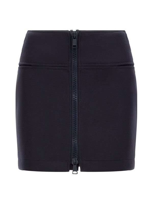 Front Zipper Mini Skirt