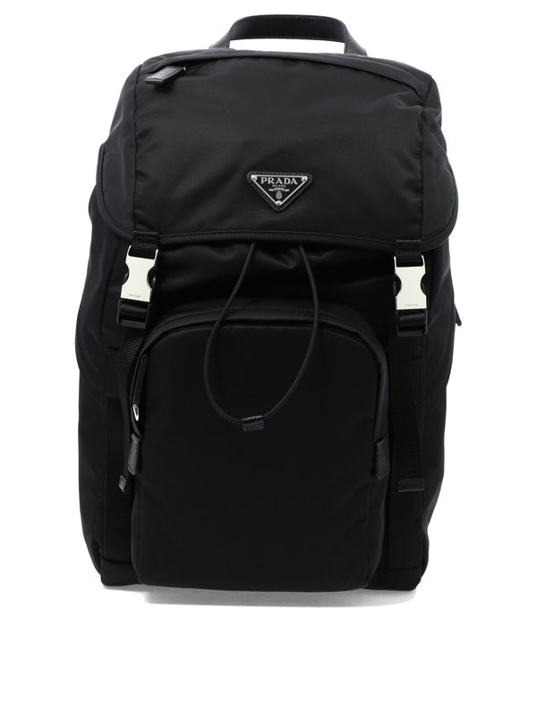 Prada Triangle Logo Nylon Backpacks
