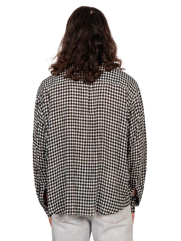 Back Logo Embroidered Check Pattern Shirt