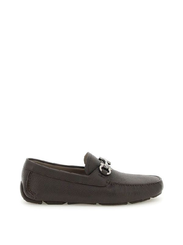 Gancini Embellished Leather Driving
  Loafers - Jente