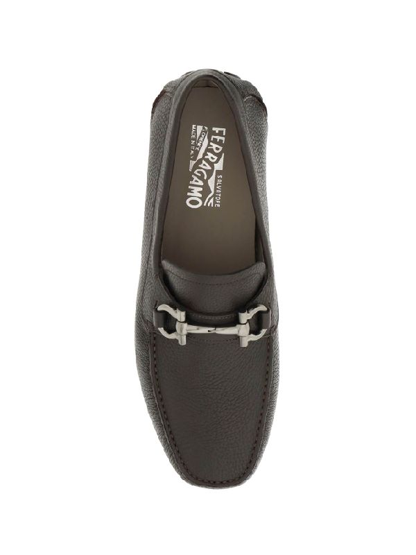 Gancini Embellished Leather Driving
  Loafers - Jente