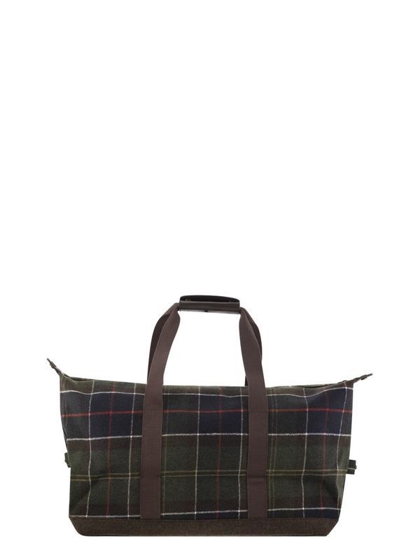 Logo Patch Tartan Check Duffel Bag