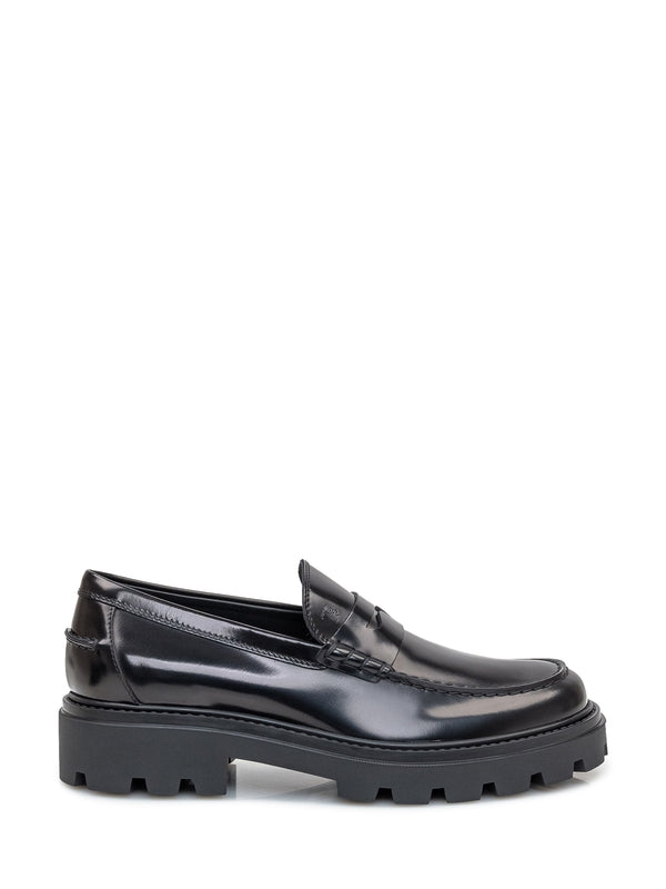 Black Leather Penny Loafers