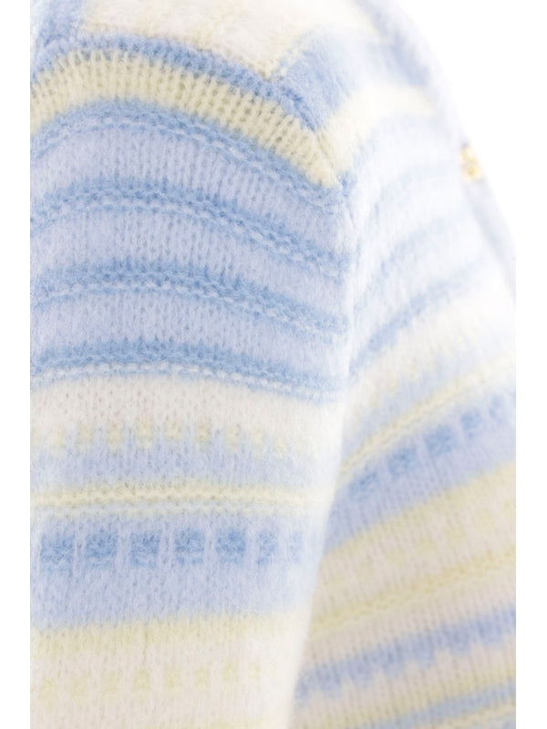 Stripe Alpaca Blend Cardigan