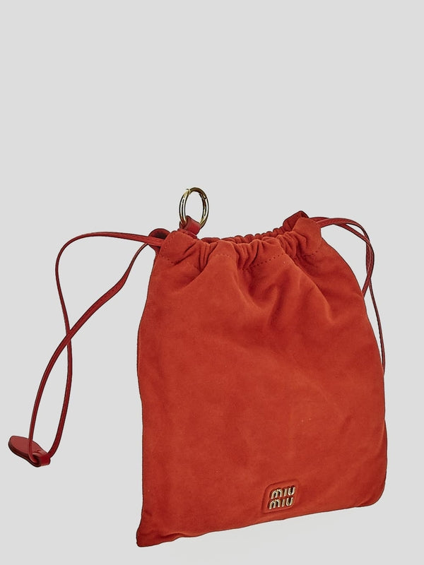 Logo Suede Mini Pouch