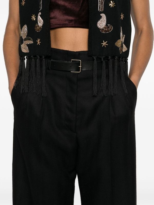 Belt Pleated Pants