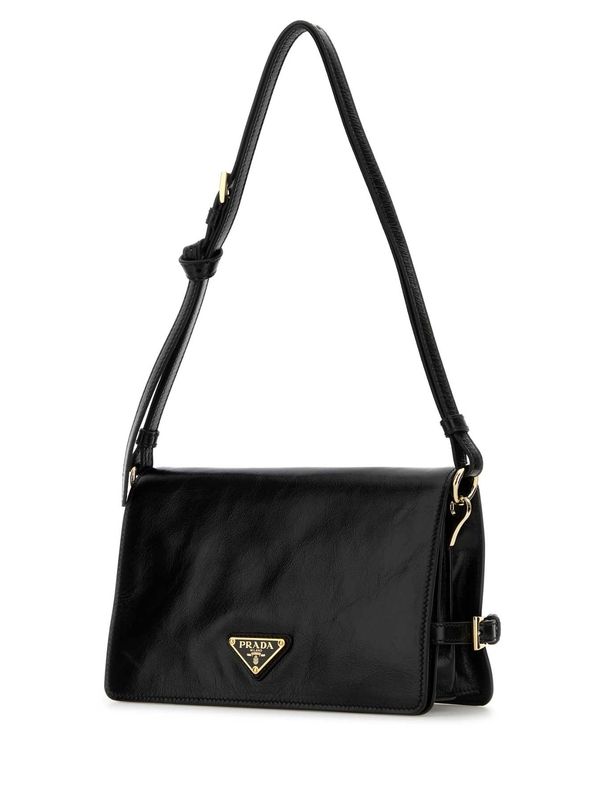 Triangle Logo Leather Crossbody Bag