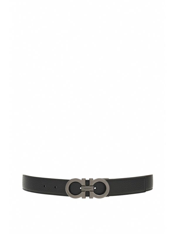 Gancini Buckle Reversible Leather Belt