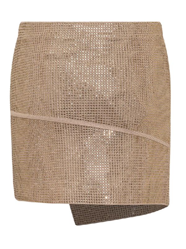 All-Over Crystal Wrap Skirt