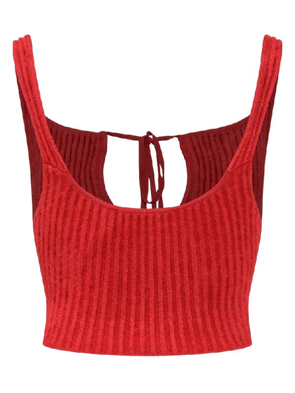 Cutout Strap Ribbed Sleeveless Top