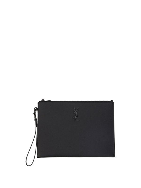 Black Monogram Leather Tablet Clutch