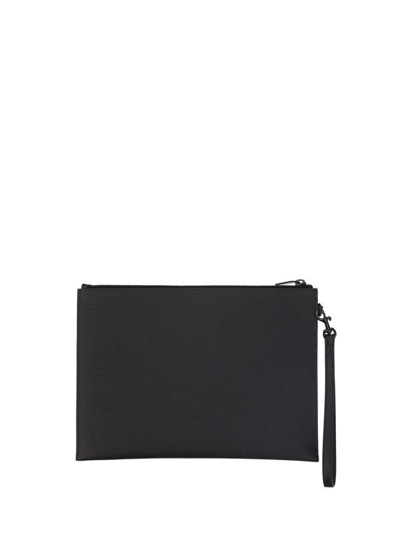 Black Monogram Leather Tablet Clutch