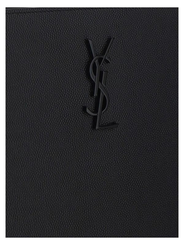 Black Monogram Leather Tablet Clutch