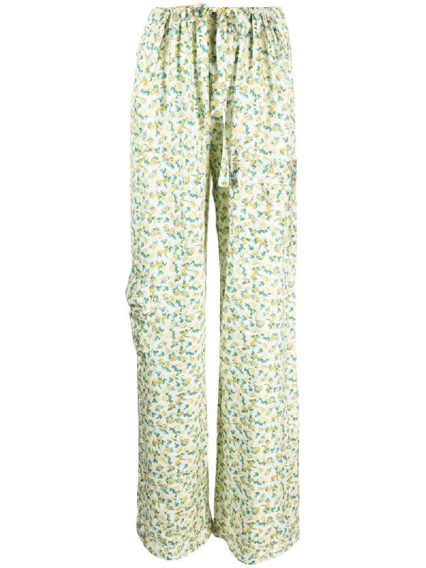 Flower Print Cargo Pants