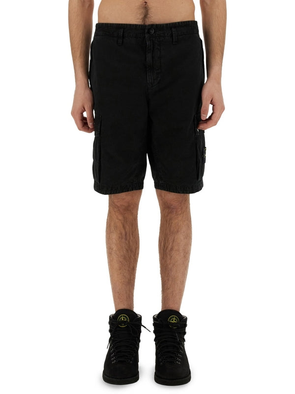 Woven Patch Cotton Shorts