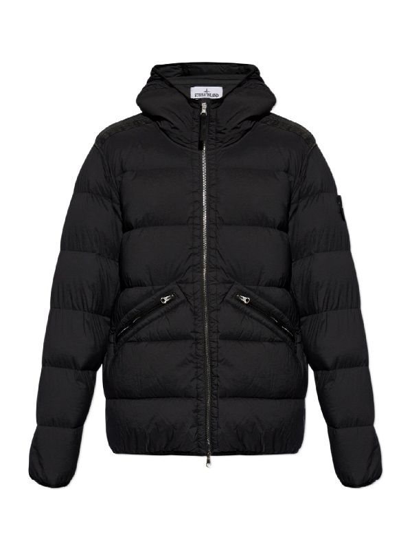 Wappen Patch Nylon Hooded Puffer Jacket