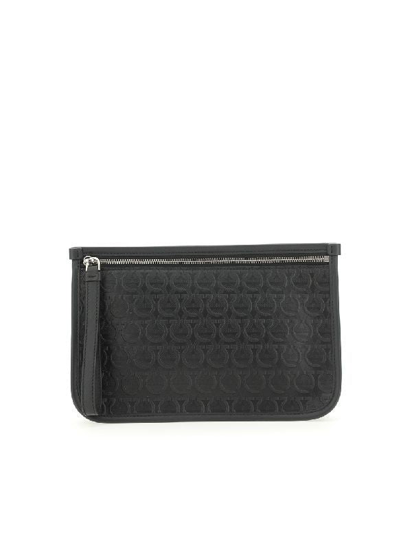 Allover Gancini Leather Pouch