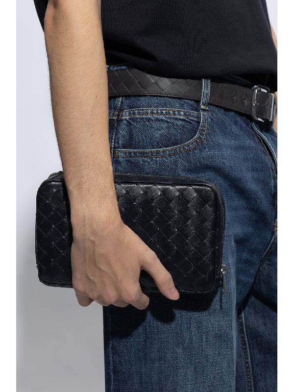 Intrecciato Leather Pouch