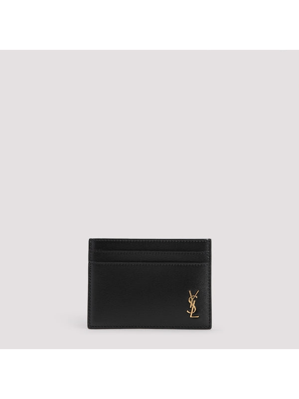 Monogram Logo Leather Card Case