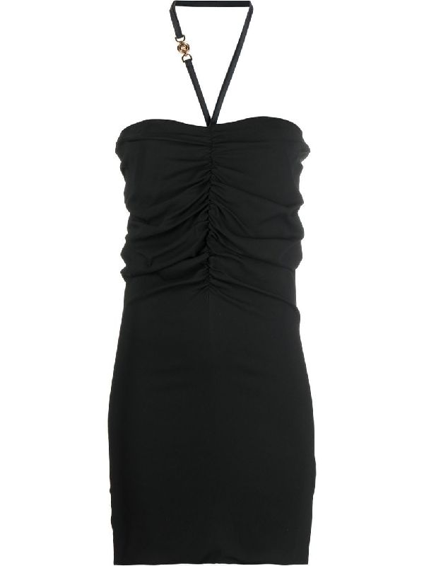 Strap Halterneck Ruched Dress