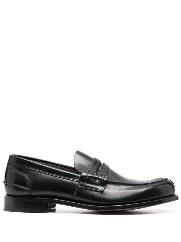 Black Leather Penny Loafers