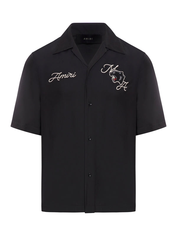 Panther Logo Bowling Short
  Sleeve Shirt