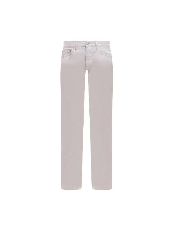 White Straight Denim Pants