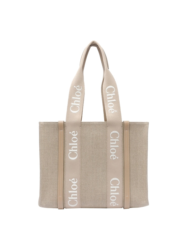 Woody Logo Canvas Medium Tote Bag