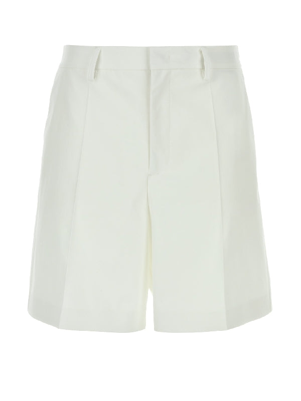 White Cotton Bermuda Shorts